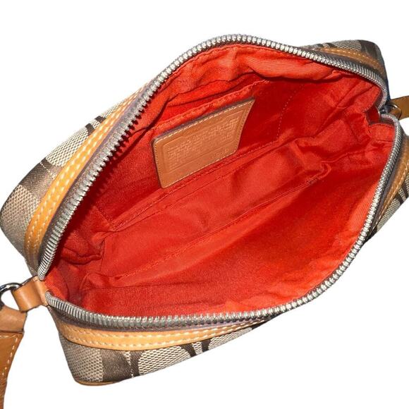 Coach Signature Canvas Brown Mini Crossbody Shoulder Bag - Picture 10 of 15